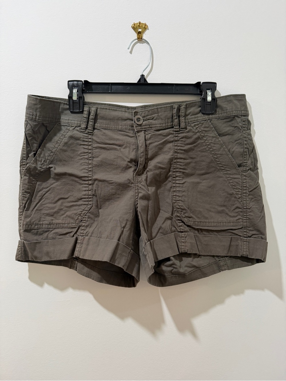 a.n.a Olive Roll-Cuff Bermuda Shorts